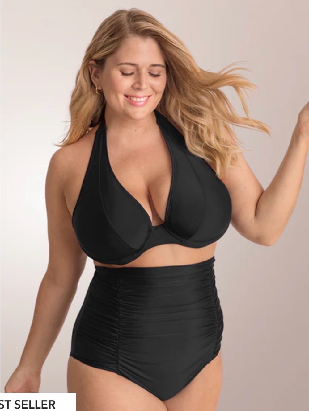 Shapermint Essentials High-Waisted Control Bikini Bottom - BLACK